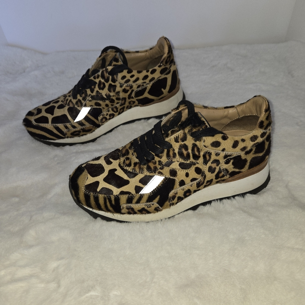 Greats x Nick Wooster Italian Leather Leopard Print Women's Sneakers sz EU 36 - Picture 2 of 8